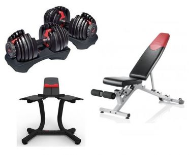 Bowflex 1090i S SelectTech Hantelset 40,8 kg + Hantelständer + Bench