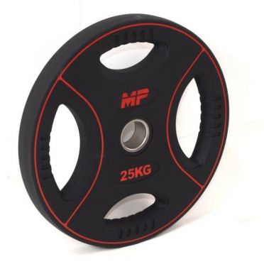 Muscle Power 50mm PU Hantelscheibe 4 Griff 25 kg 