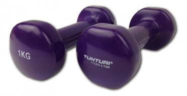 Tunturi Kurzhanteln Gusseisen mit Vinylbeschichtung  Violett 1 kg 14TUSFU109 