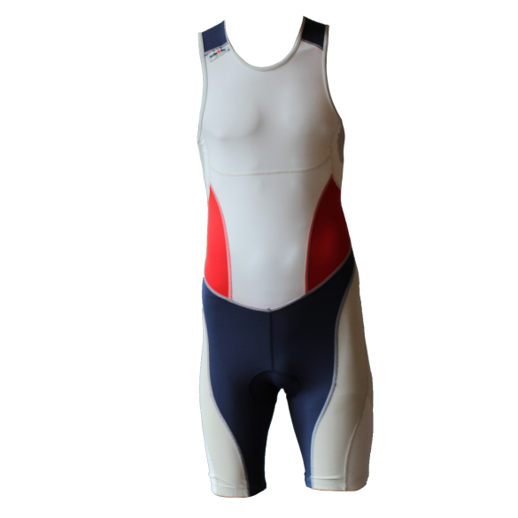 Ironman Trisuit back zip ärmellos Extreme suit Weiß/Blau/Rot Herren IM7500-03/05/41