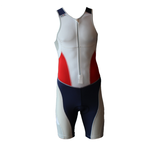 Ironman Trisuit front zip ärmellos Extreme suit Weiß/Blau/Rot Herren IM7507-03/41
