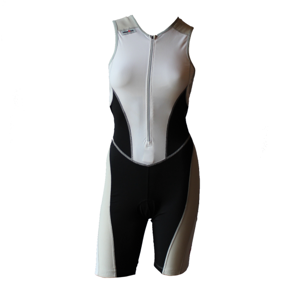 Ironman Trisuit front zip ärmellos Bodysuit Weiß/Schwarz Damen  IMW8517-03/15