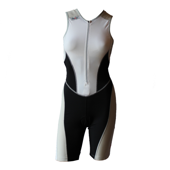 Ironman Trisuit front zip ärmellos Bodysuit Weiß/Schwarz Damen IMW8517-03/15