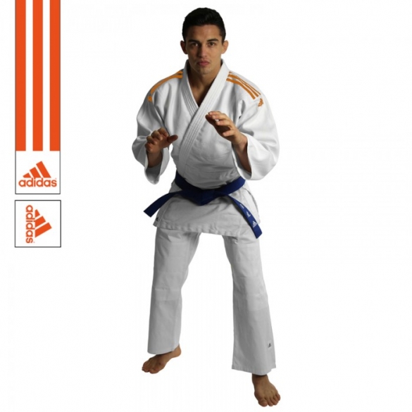 Adidas Judoanzug J350 Weiß/Orange ADIJ350WO