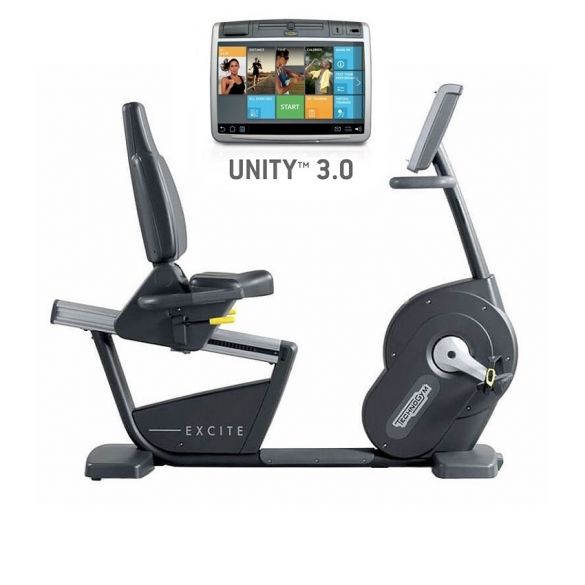 Technogym Liegeergometer Excite+ New Recline 700 Unity 3.0 Schwarz gebraucht BBTGENR700U3ZW