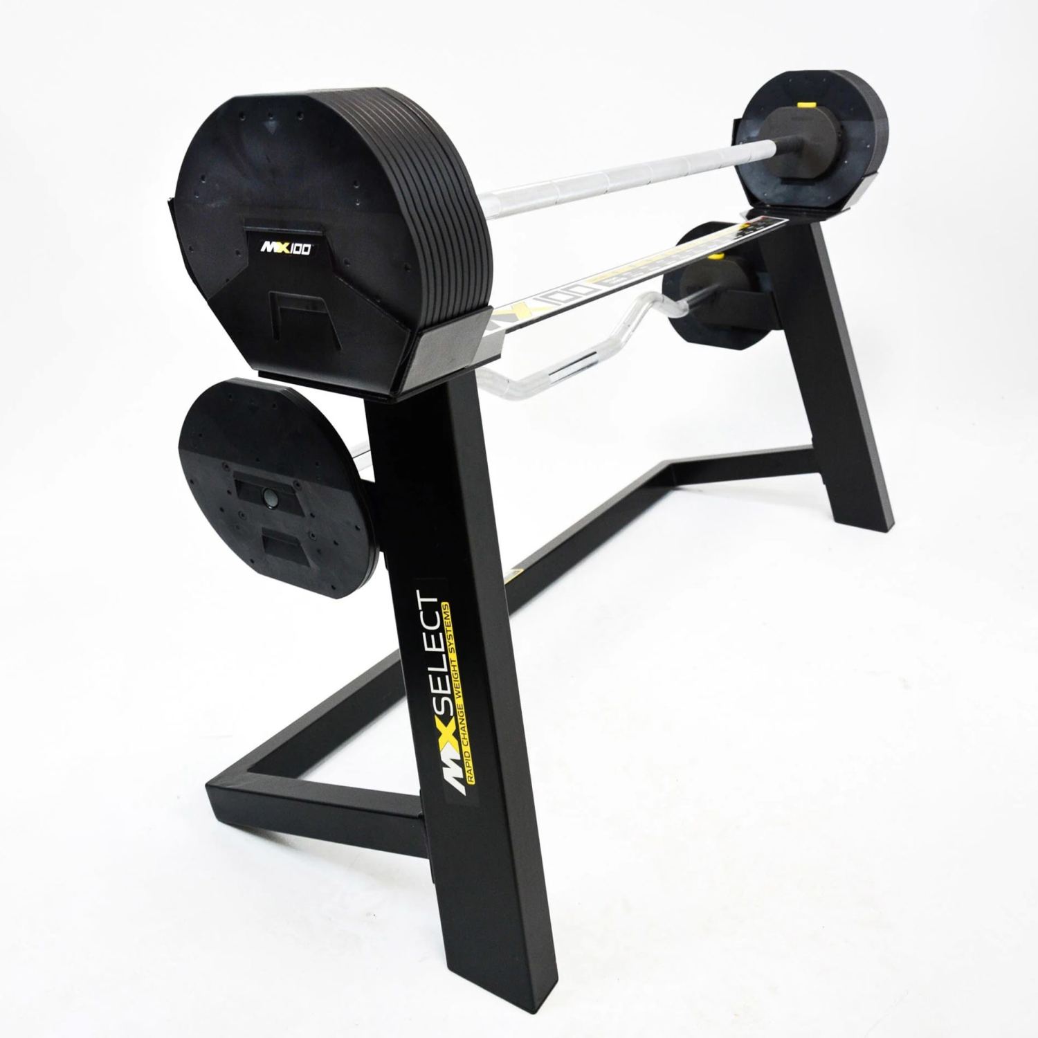Tunturi MX Select MX100 Langhantel und Curl Bar 45,5 kg einstellbar mit Ständer 22MX100000